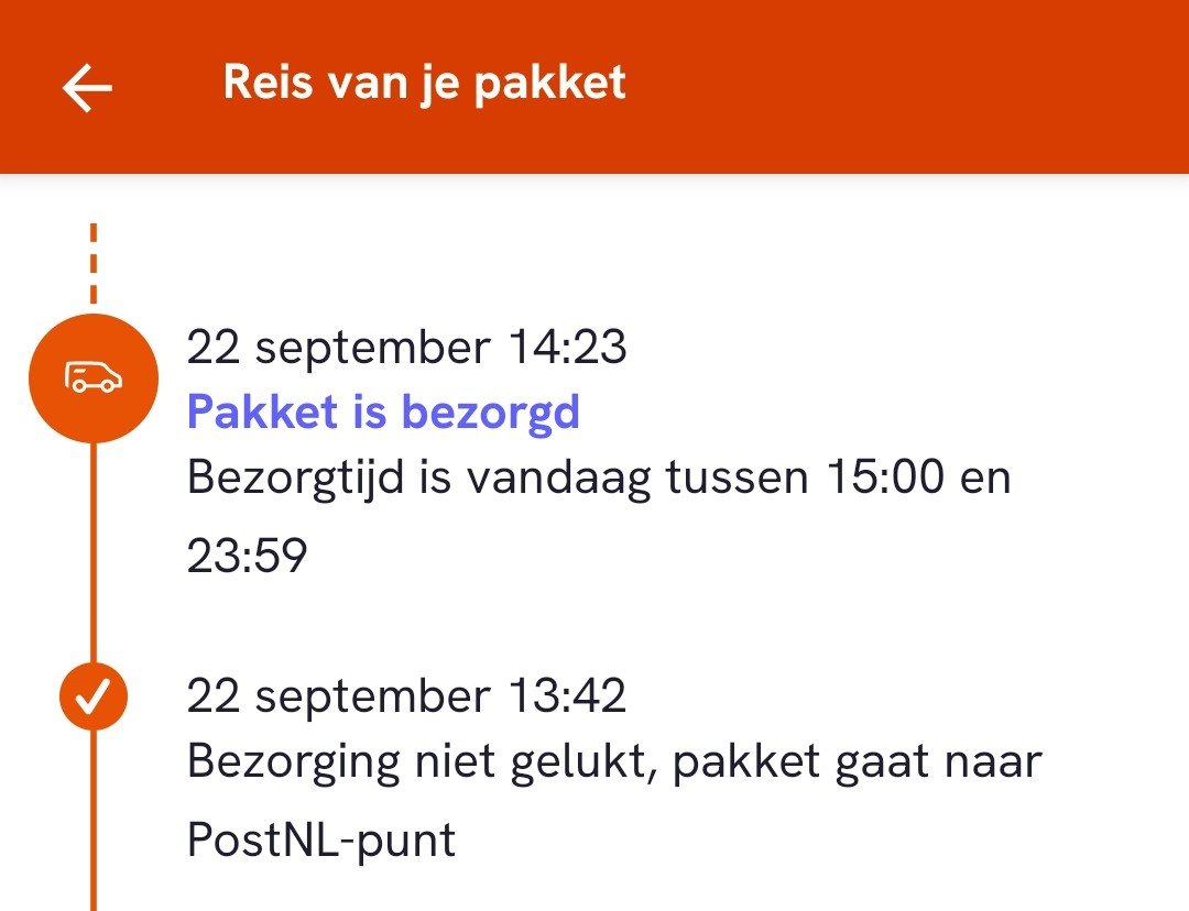 l_gielissen's tweet photo. @PostNL begint het te leren. Pakket was niet aangeboden en ging weer naar ophaallocatie. Na mijn interventie werd het binnen 1 uur alsnog bezorgd.

Post NL staat nog steeds onder toezicht van bevoegde certificerende instantie. Meld klachten daarom bij DNV als Post NL niets doet. https://t.co/N3u0Eot9ev