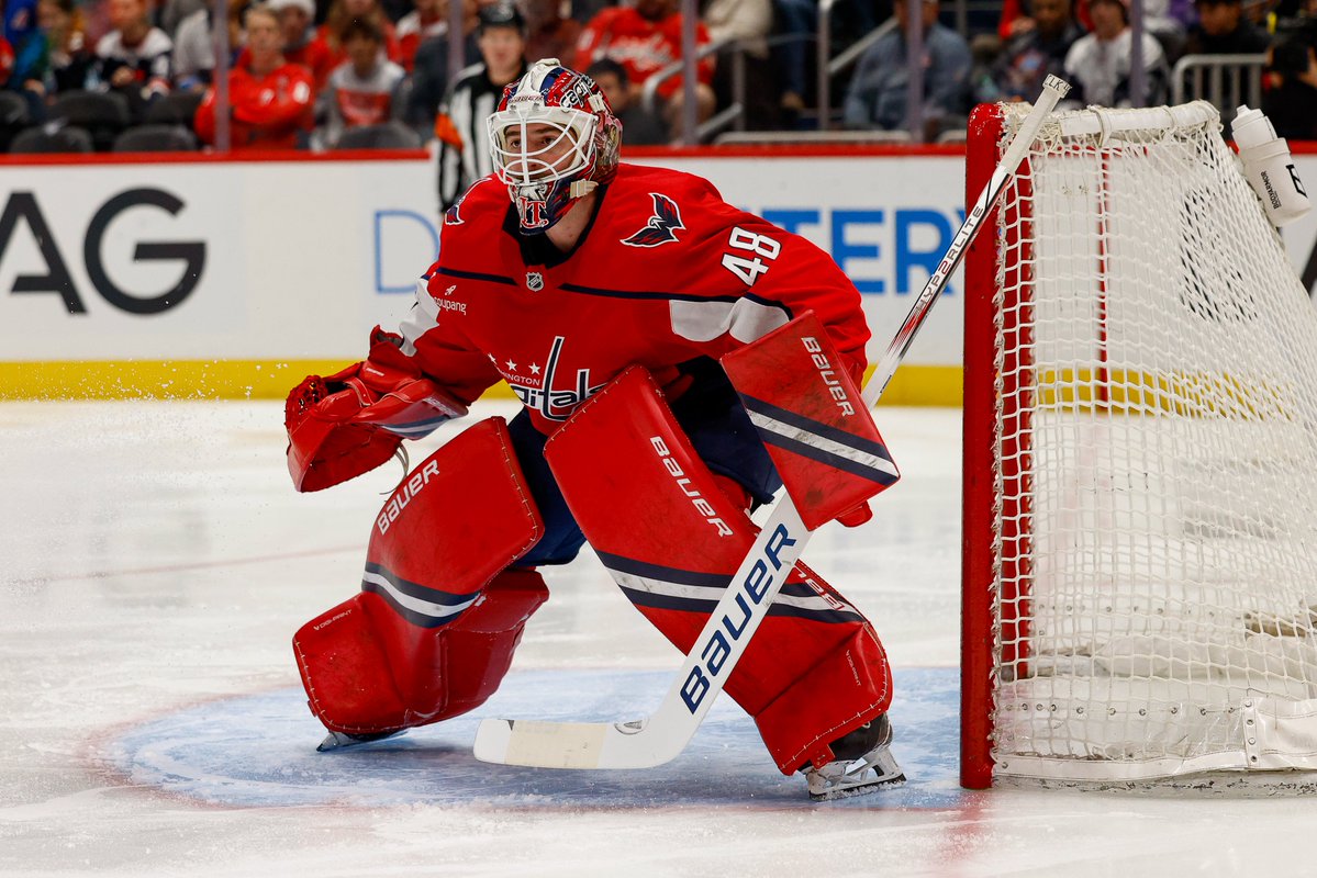 CapitalsPR's tweet photo. CAPS TODAY: Logan Thompson was one of the NHL’s best goaltenders last season, posting a 31-21-6 record with a 2.44 GAA and a .912 Sv%. Thompson, who was named to the NHL’s Second All-Star Team, ranked T-1st in the NHL in Sv% and 3rd in GAA (min. 50 GP): https://t.co/nfmCcjlaZx https://t.co/rqAFP0aQru