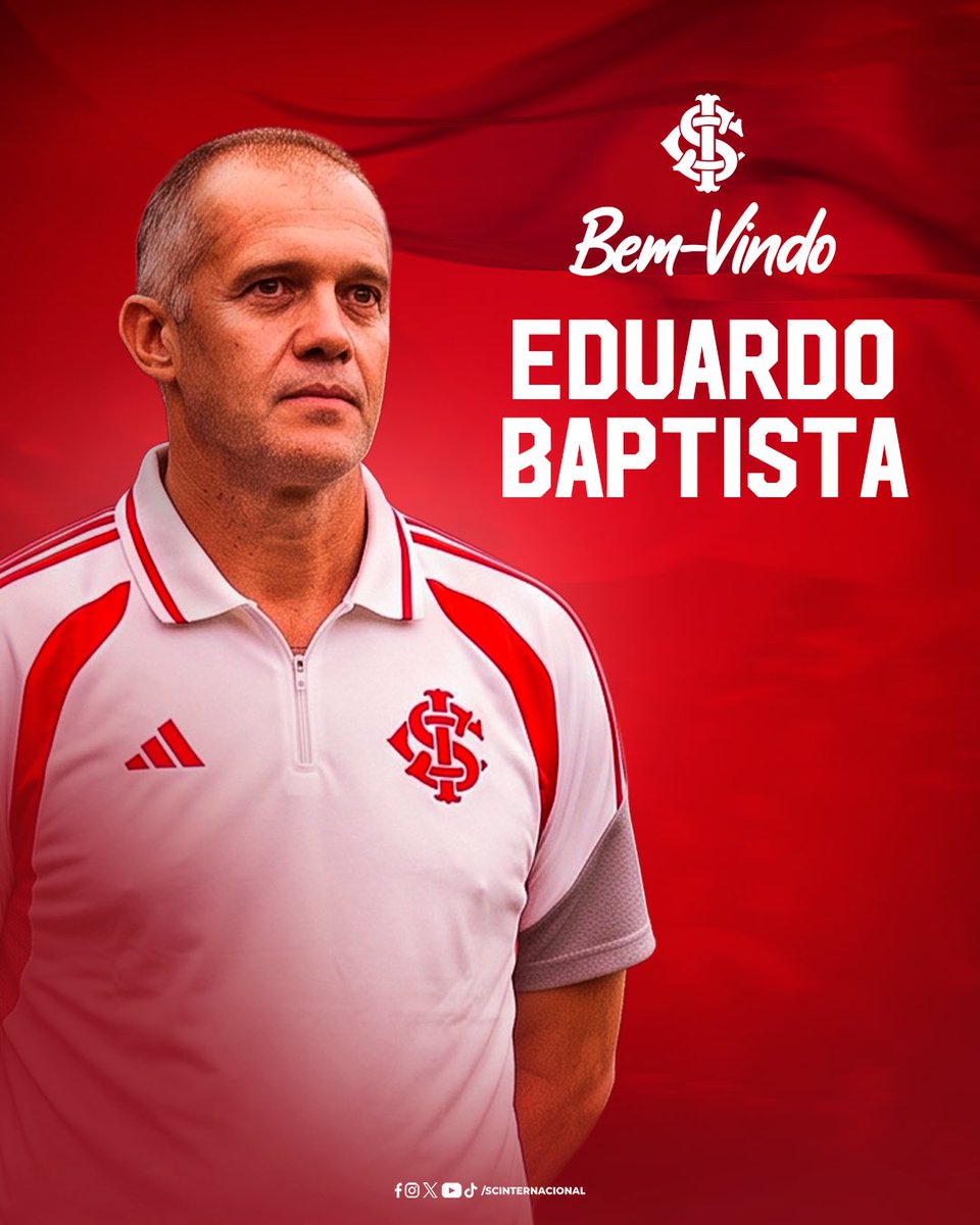 SCInternacional's tweet photo. Eduardo Baptista é o novo comandante colorado! 🇦🇹✍️

O treinador de 56 anos assina contrato com o Clube do Povo até dezembro de 2026.  🔛👊

Seja bem-vindo! 🤝 https://t.co/4ICneRe1aJ