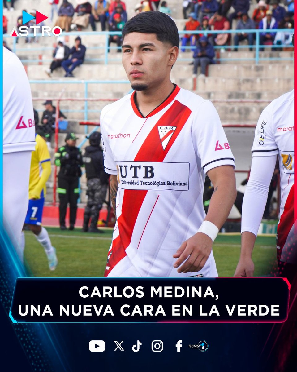 AstroMultimedio's tweet photo. Con 20 años y próximo a cumplir 21, el lateral derecho de #AlwaysReady recibió su primera convocatoria a la Selección absoluta.
“Es un sueño, el sueño de todos los bolivianos”, expresó Medina, quien llega después de consolidarse como titular en el fútbol boliviano. https://t.co/V7EDTjFAqg