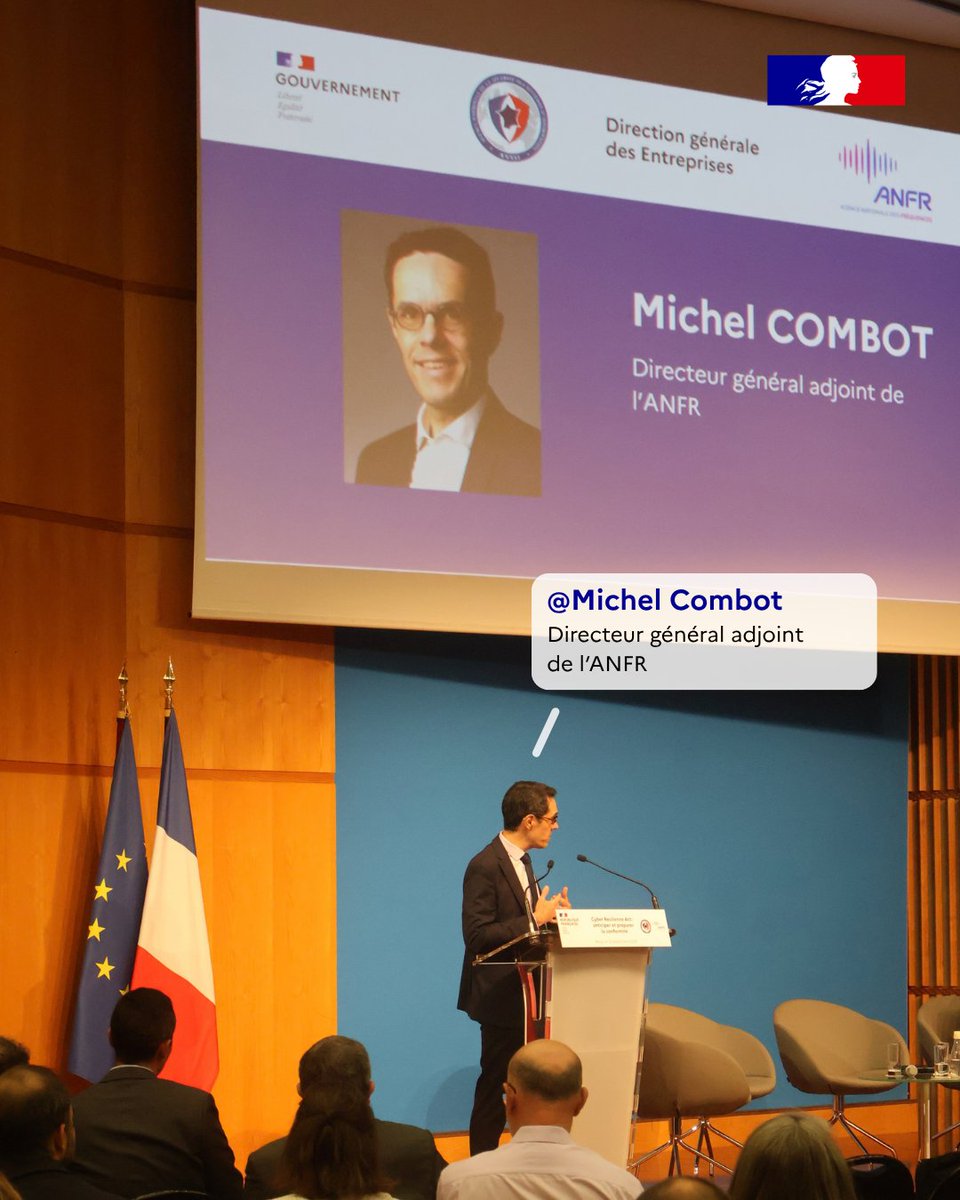 ANSSI_FR's tweet photo. 🇪🇺 L'ANSSI, @anfr et @DGEntreprises coorganisaient en présence de @ALehenanff l'évènement « #CyberResilienceAct : anticiper et préparer la conformité » pour les fabricants de produits numériques et les OEC.

Plus d'informations sur :
🔗 https://t.co/EC0bp29J8d https://t.co/gynVesYx8t