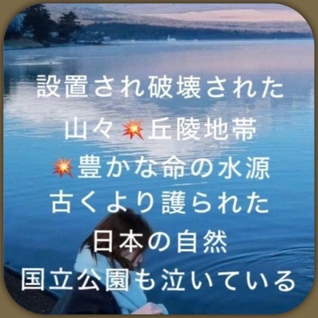 n0dYt4hp8iElYut's tweet photo. 自然が破壊されて😖💦
私達に利益な〜〜し🤮🤮🤮
#メガソーラー建設反対
#風力発電建設反対
#再エネ賦課金廃止 https://t.co/D9dqtV2LI0