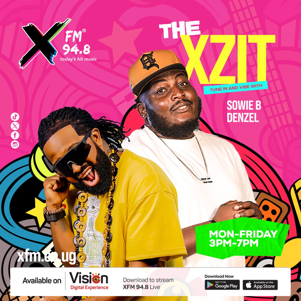 XfmUG's tweet photo. #XZIT evening vibes are on! Tune in as @DenzelGadgets &amp; @DjSoweB1  take over. #FreshX https://t.co/is9rsnEOMj