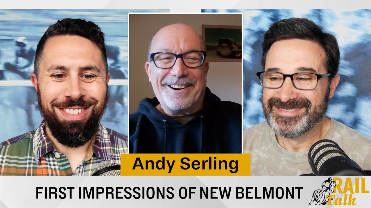 rail_talk's tweet photo. This week! @JoeBiancaWPT &amp; @JonGreen2022 talk opening of brand new Belmont Park, an eventful racing weekend, and welcome @TheNYRA handicapper &amp; TV analyst @andyserling for an excellent conversation! Full episode on https://t.co/uvE2NIlL8C https://t.co/W3cdixr0Pn