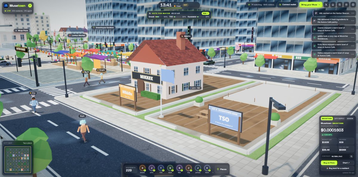 MusetownRH's tweet photo. Now under construction in Musetown 

the City Bank: lock your $MUSETOWN and unlock rewards &amp; perks

the Mall: skins, outfits &amp; accessories for your citizen

Your agent is about to get richer, in style 😎
https://t.co/hdZqge78l7

Congratulations @mikkoonchain on your new home! https://t.co/k9YiXugAWh