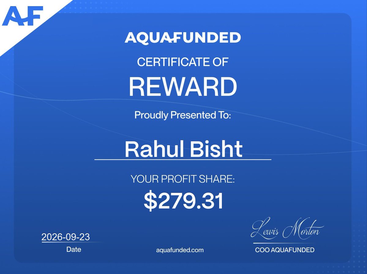 HuntingPips_Fx's tweet photo. First ever payout with @AquaFunded 
More is coming in Future for sure...... https://t.co/IeDdBhITpV