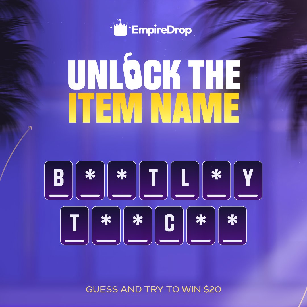 empiredrop's tweet photo. UNLOCK THE ITEM NAME 🤑💸     

Giving away $30 in EmpireDrop balance to someone in the replies + RT👇