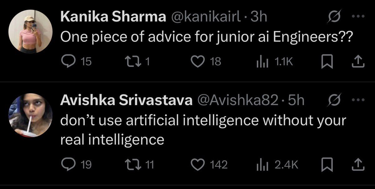himanfunmaxxing's tweet photo. @kanikairl X's algorithm and @Avishka82 just gave you a solid piece of advice https://t.co/LSrUlD4RT7