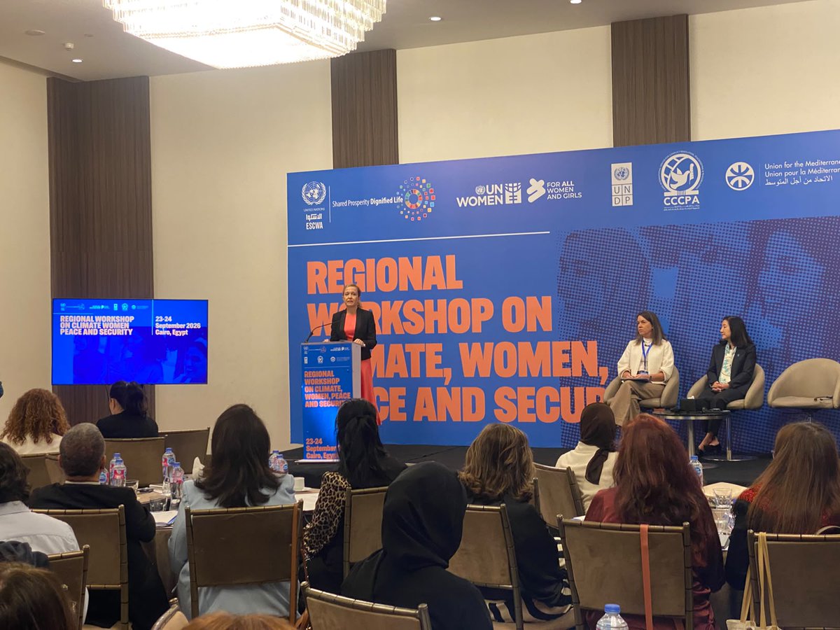 UfMSecretariat's tweet photo. Climate change, conflict and gender inequality are deeply linked, so our policies should be too. Today in Cairo, we're joining @UNESCWA @UN_Women @UNDP to help Arab countries bring women, peace and security  and climate plans together.

https://t.co/grfdeOKbI2

@IEMed_ https://t.co/30g6rawyqZ