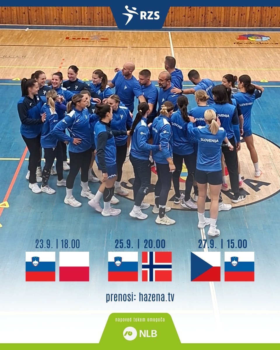 rzs_si's tweet photo. V preostanku tega tedna naše rokometašice čaka nastop na prijateljskem turnirju na Češkem. Srečno, ekipa! 💪🇸🇮

#miSlovenci https://t.co/Vsl1CRo87t