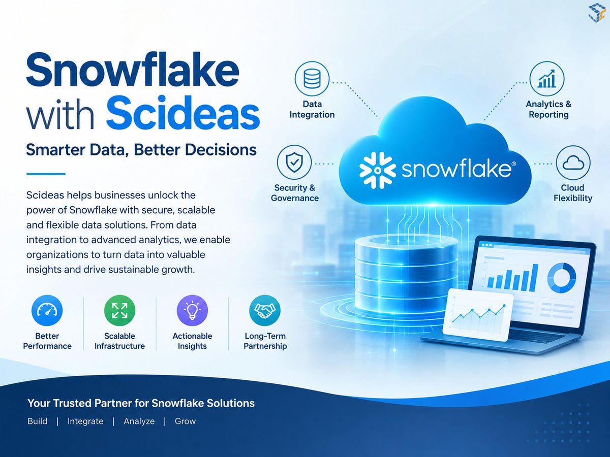 Scideassolution's tweet photo. Snowflake Data Solutions with Scideas | Smarter Data, Better Decisions

Modern businesses need secure, scalable, and accessible data to make better decisions. 

🌐 : https://t.co/TjKlAKtWQa

#Snowflake #DataAnalytics #CloudData #DataIntegration #DataEngineering #Scideas https://t.co/5PczwlrHFO