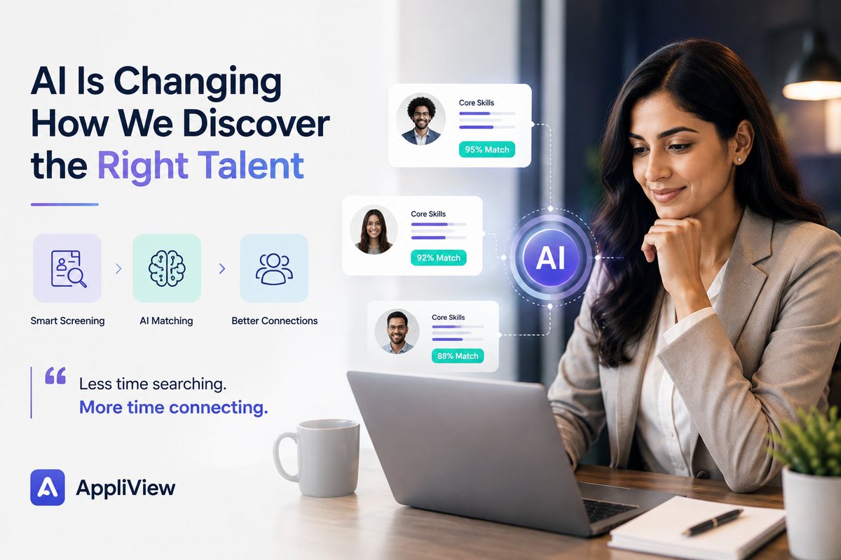 AppliView's tweet photo. The best candidate isn’t always the one with the longest resume.

AI can help recruiters spot relevant skills, experience &amp; potential faster—so they can spend more time connecting with talent.

Smarter screening starts here.

#AIHiring #SkillsBasedHiring #AIRecruitment https://t.co/2XUzNwTCQP