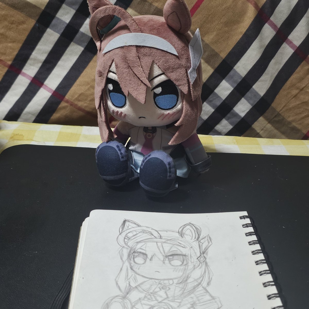 TaiPost_it's tweet photo. Bourbon plush sketch https://t.co/AEjw6maFfJ