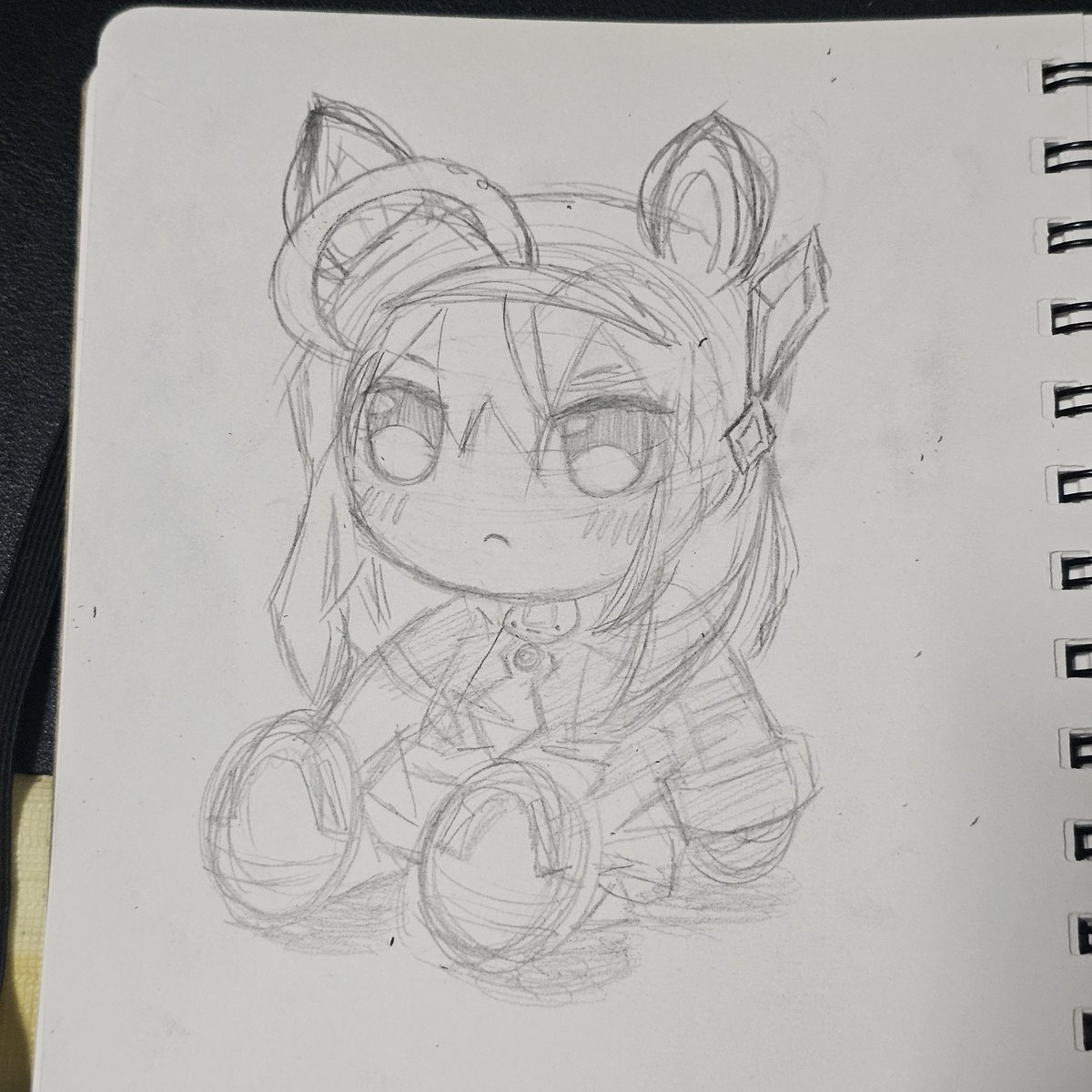 TaiPost_it's tweet photo. Bourbon plush sketch https://t.co/AEjw6maFfJ