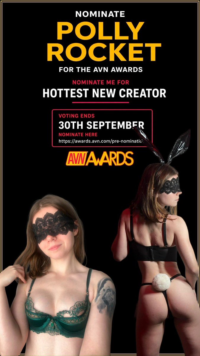 Polly_Rocketx's tweet photo. I’m going up for my first Avn nomination! This award takes place in the new year. Any vote for pre nominations would be appreciated 💓 

Polly Rocket
 (X/twitter polly_rocketx)

for hottest new creator, pre nominations end 30th sept! 💓 https://t.co/65XEkhACT1 https://t.co/CRdM0HnJeH