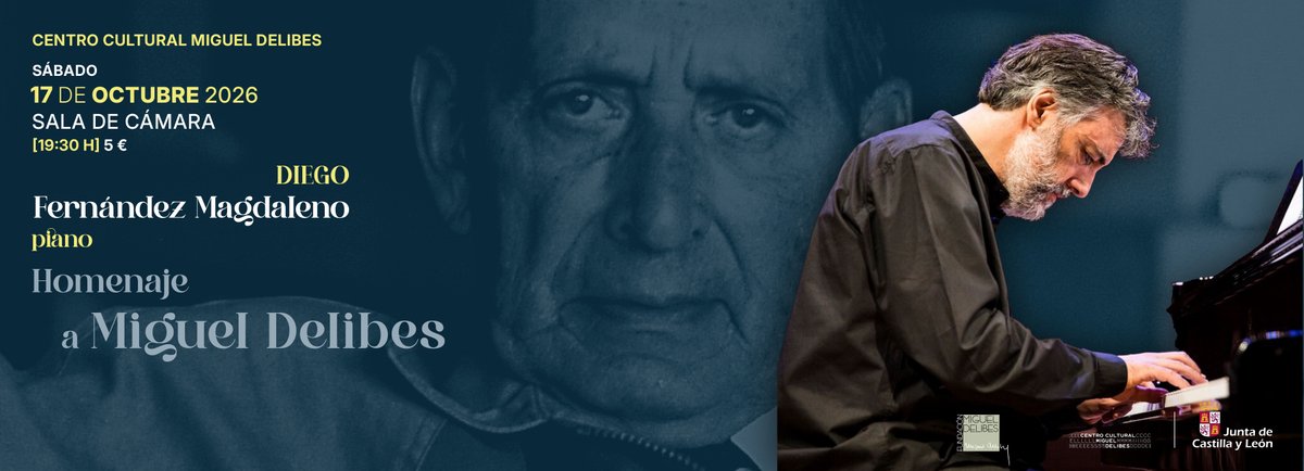 CCMDCyL's tweet photo. 📚 Homenaje a Miguel Delibes, así se titula el recital que nos ofrecerá el pianista 🎹 Diego Fernández Magdaleno el próximo 17 de octubre en la Sala de Cámara (19:30 h).

🎟️ Ya tienes tus entradas disponibles en nuestra web. 
https://t.co/YWwUb2UXAx https://t.co/PHX9Q9cTcR