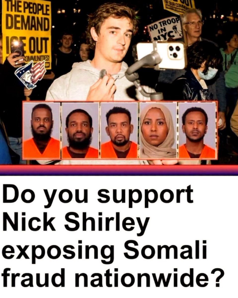 Barron_trump1_1's tweet photo. Do you support Nick Shirley exposing Somali fraud nationwide? https://t.co/k2HOkm4rGD