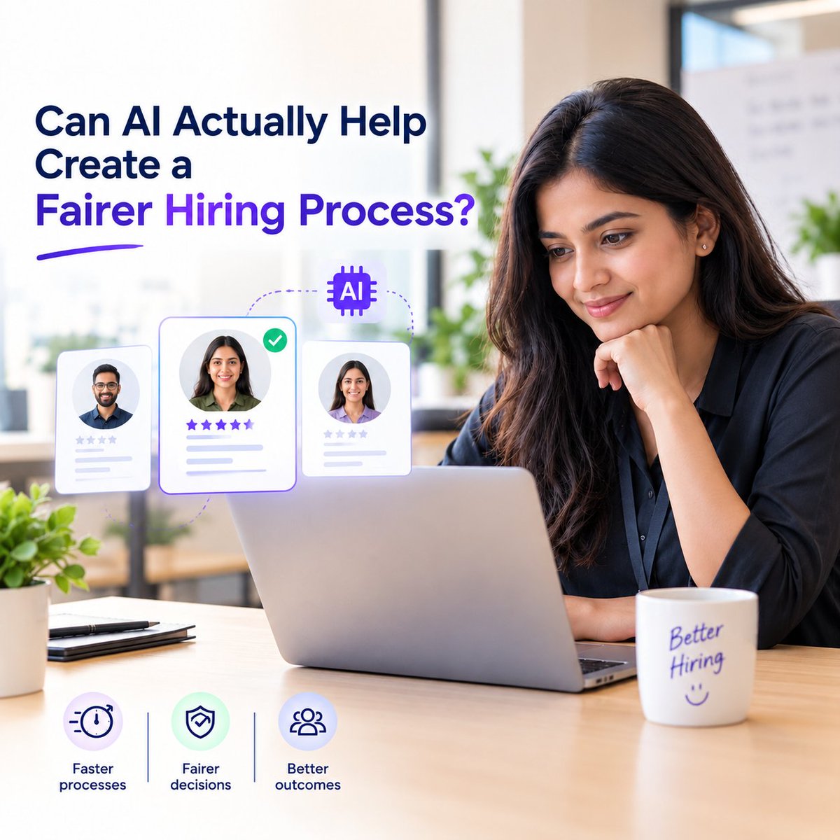 AppliView's tweet photo. Can AI help make hiring fairer?

Potentially—but technology alone isn’t enough. Data, evaluation criteria, transparency, monitoring &amp; human oversight all matter.

Responsible AI starts with responsible hiring practices. #AIRecruitment #FairHiring #ResponsibleAI https://t.co/B7XZfNBGzO