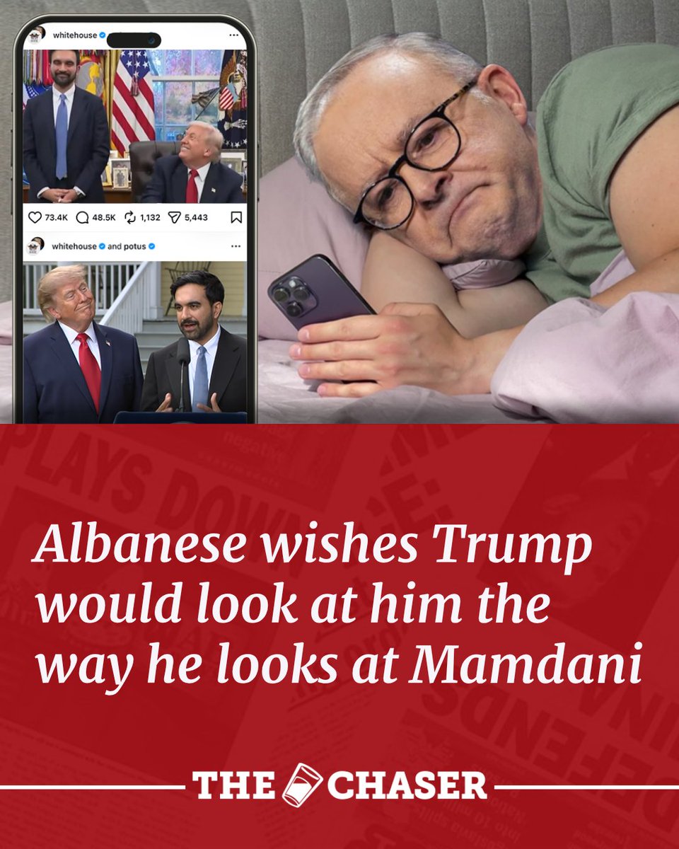 chaser's tweet photo. "It's not fair, I give him everything and Mamdani gives him nothing. It should be me." https://t.co/LSo4u4sfiV