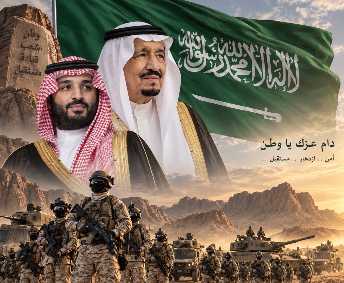 Sami_Albednah's tweet photo. اللهم احفظ لنا وطنًا عظيمًا، وقيادةً حكيمة، وأدم علينا نعمة الأمن والعز والرخاء، واحفظ بلادنا من كيد الكائدين وفتن العابثين.

«حنا خلقنا الله نبيد أهل الفتن…»

ستبقى السعودية بإذن الله شامخةً عزيزة، برايتها وقيادتها وشعبها، ودام عزّك يا وطن. 🇸🇦 https://t.co/DJE1WfHGl6