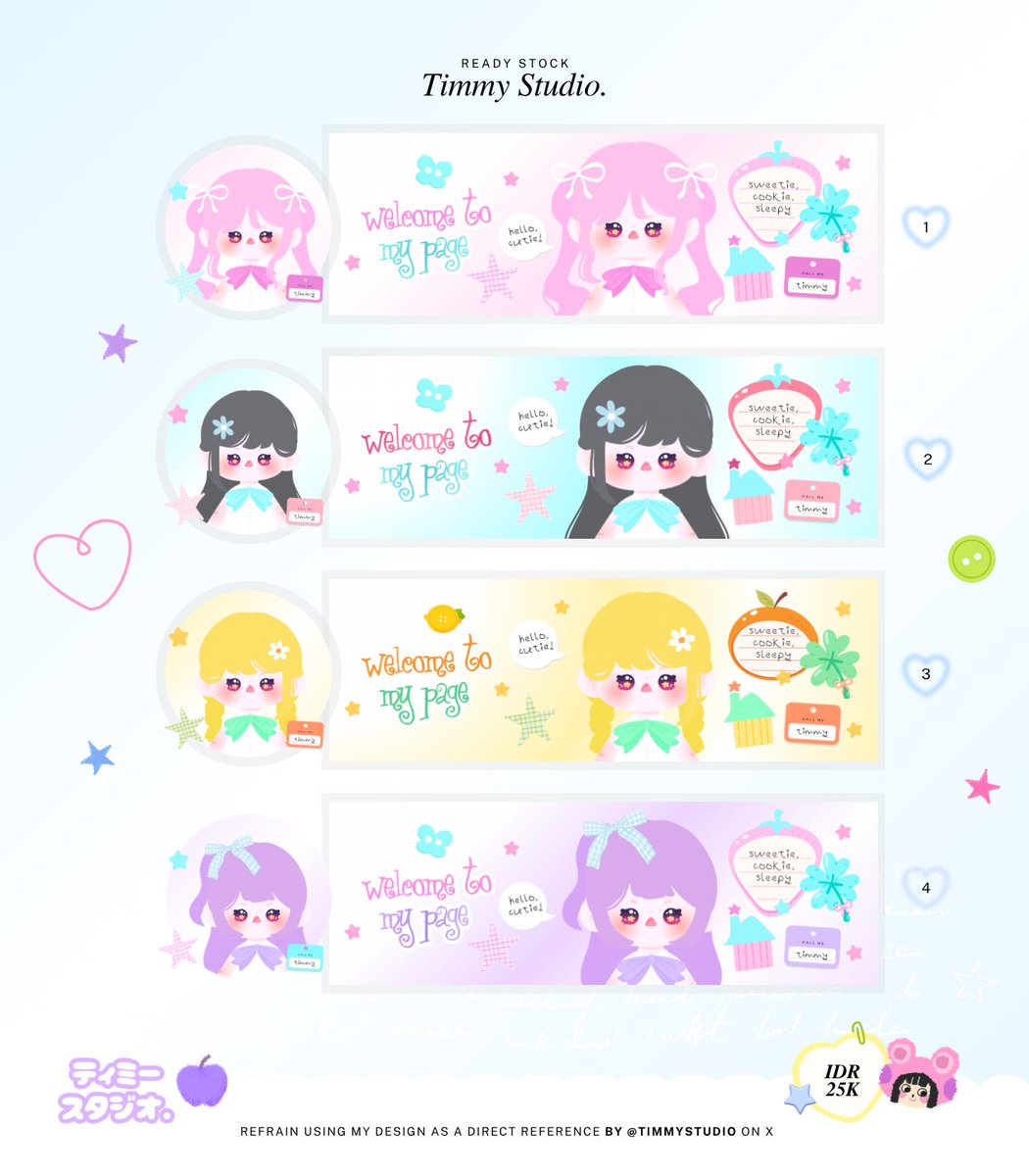 timmystudio's tweet photo. ₍ᐢ.  ̫.ᐢ₎ Help RT? Thank you .ᐟ.ᐟ ♡ #bealanja

Hai 💬 timmy ada 7 ready stock layout chibi with new style ⸝⸝ price only ꒰ IDR 25K ꒱ 🥣 𓈄

┆ ⤿ 💌 ⌗ ꒰ buy ꒱ by DM, mention after DM
┆ ⤿ 🍏 ⌗ ꒰ available ꒱ retext &amp; recolor
┆ ⤿ ⭐️ ⌗ ꒰ add-on ꒱ QR, wabis, dll https://t.co/o2rJ5Zw8Qz