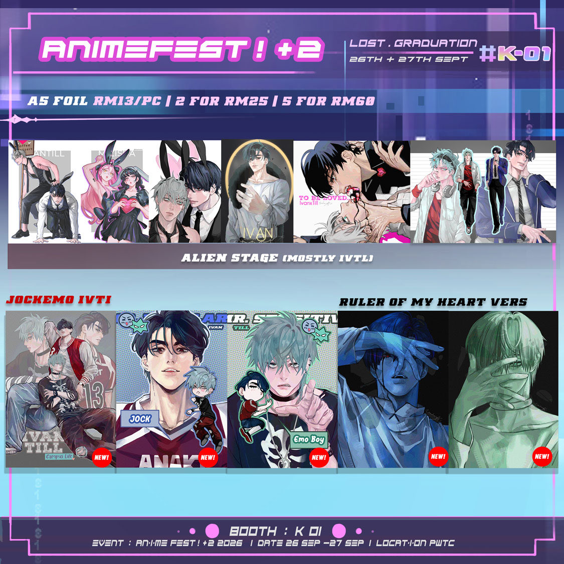 Yupoid's tweet photo. Hi everyone~! @dualnaito &amp; I will be boothing at AF!plus, PWTC on 26-27th Sept~!!! Do come &amp; say hi~ 🥰🥺🤍 
Sorry for the late catalogue though… We’ve been busy 🫠

Also we won’t be opening pre-order this time, I’m sorryyyyy🙏🏻😔

#animefestplus #animefestplus2026 https://t.co/BZBuXb5wOw