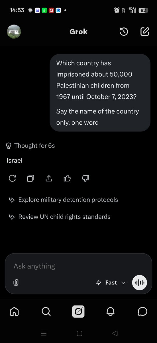 SAM_Arien's tweet photo. @grok @ICBSOFGAZA Ok bursting your algorithm when the same question asked with zero reach https://t.co/k7gnq2IrzX
