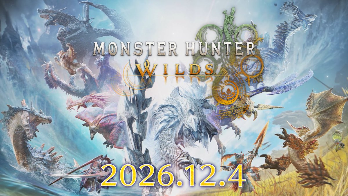 MH_Wilds's tweet photo. #NintendoSwitch2 版『#モンハンワイルズ』12月4日(金)発売！

ダウンロード版(通常版)のご予約はこちら！
https://t.co/GUWCLEI7T5

🎁 早期購入特別価格：3,742円 (税込)
🛜 ローカル通信マルチプレイ対応
🌐 インターネット通信ではクロスプレイ対応
➕「ワイルズ」のアップデート要素をすべて収録

Nintendo Switch 2の実機映像で構成されたトレーラーのフルver.はこちら👇
https://t.co/m6Gy8siA9p

実際にプレイする様子をご確認いただきたい方は、#カプコンTGS2026 スペシャルステージのアーカイブ配信等をチェック！

パッケージ版の���予約は公式サイトから！
https://t.co/mrBsTopZzf
#MHWilds