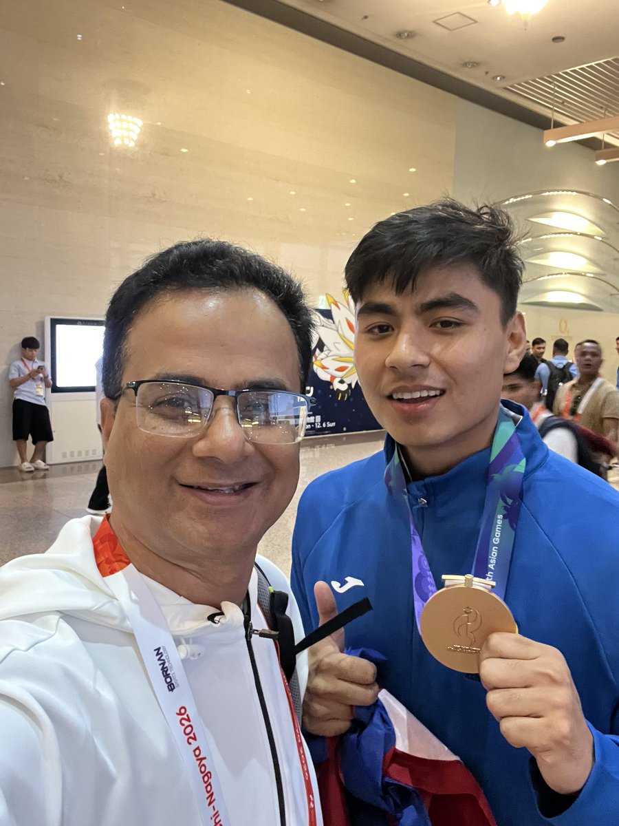 dearbinod's tweet photo. Tenzing Sherpa rocks !
First medal for Nepal @ 2026 Asian Games .
#TenzingSherpa  #Asiangames2026
#NagoyaJapan https://t.co/UZeFixlY0k