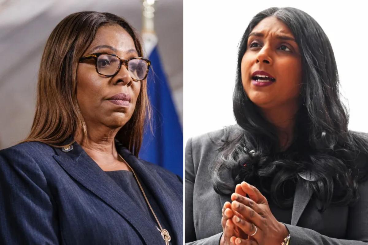 nypost's tweet photo. Letitia James' lead over GOP rival Saritha Komatireddy shrinks in NY AG race: poll https://t.co/xguhZz0Fo7 https://t.co/6KEgEcJD4x