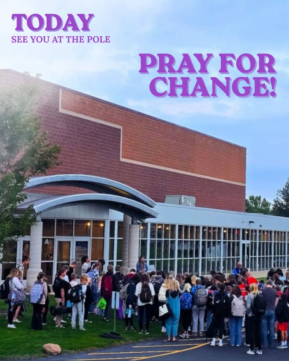 SeeYouAtThePole's tweet photo. TODAY!! Students across the world are gathering around their school flagpoles to pray. If you're going— WE'RE PRAYING WITH YOU. #syatp26 https://t.co/1yPEplOovq