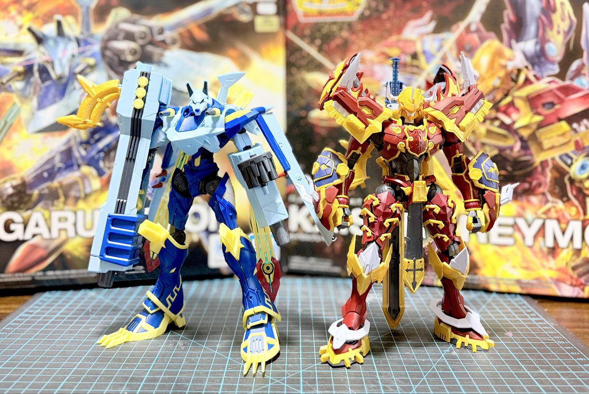 moririnnomori02's tweet photo. マグナガルルモン素組みした🐺
カイゼルグレイモンと並べるとよりカッコ良さが増すね🔥🔥
1番楽しみだったスサノオモン合体‼︎
組み替え設計凄いなコレ😳（とくにオロチが）
早く塗装して飾りたいな^ ^ https://t.co/kSiAm7XlIy