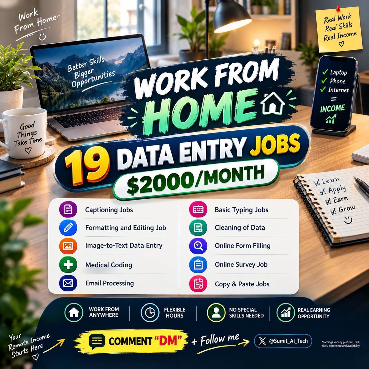 ShiblirRahman's tweet photo. 🔥 19 WORK-FROM-HOME DATA ENTRY OPPORTUNITIES

Your free time can become more productive. 👀

💻 Data Entry • Typing • Captioning • Surveys • Form Filling

🏠 Remote &amp; Flexible
✨ Beginner-Friendly
💰 Potential: $2000 Month
📚 Want the full list + step-by-step starter guide? https://t.co/4UcCz6NK5w