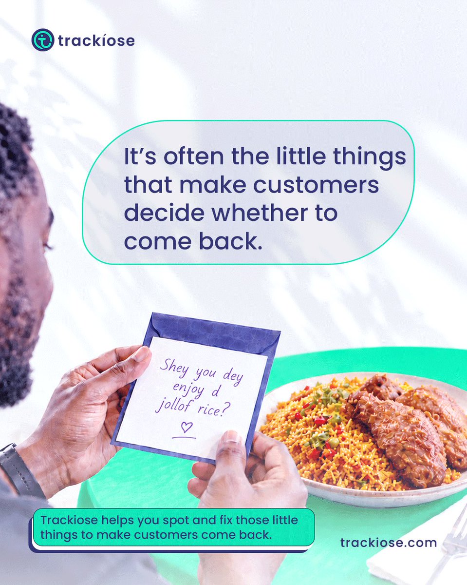 trackiose's tweet photo. A thoughtful gesture, better service, or simply feeling seen can be the difference between a one-time visit and a customer who comes back.

Trackiose helps you spot those moments, understand what your customers experience, and turn feedback into action.

#Trackiose #CX https://t.co/jHpxC0K6ao