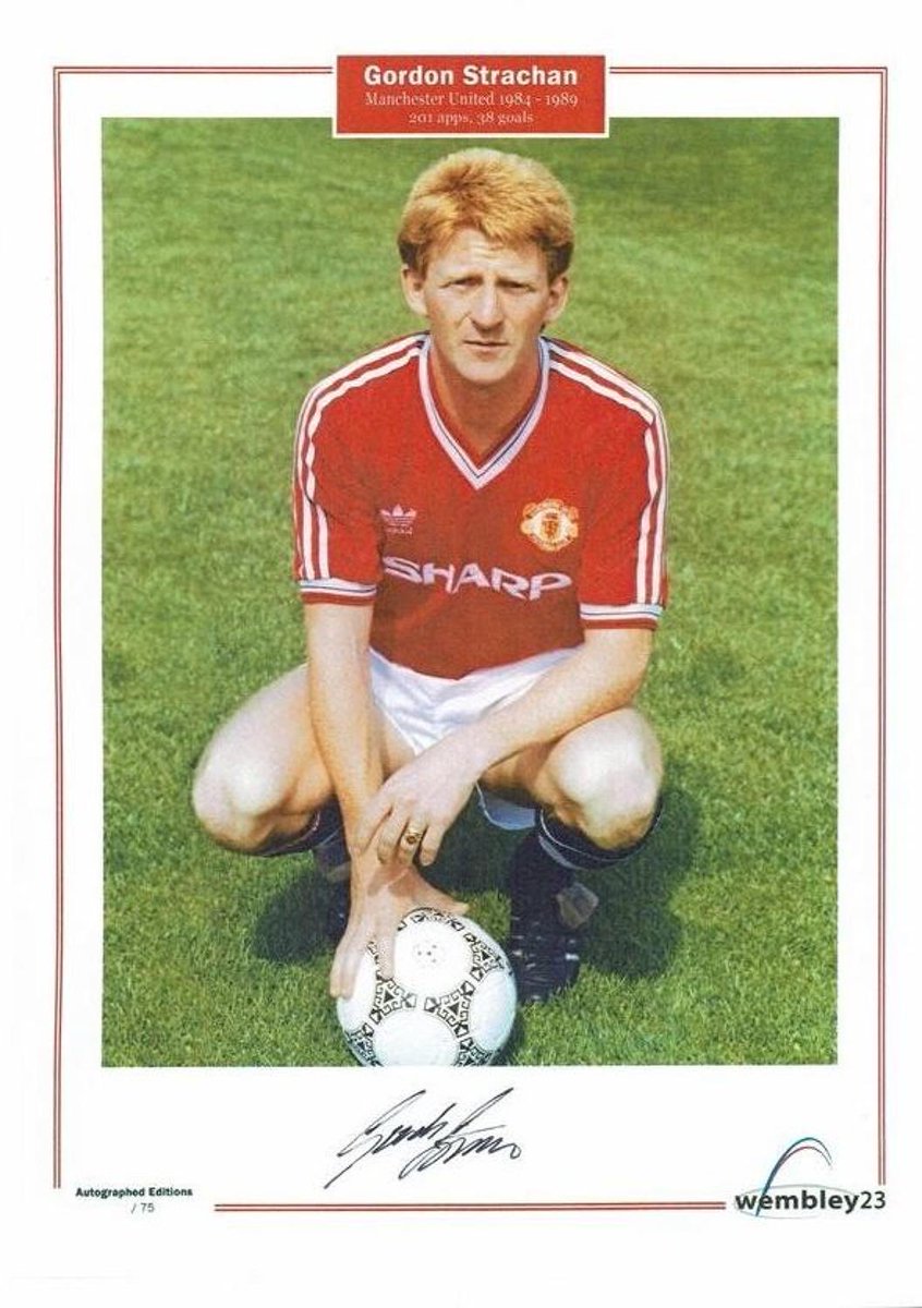 Penrith360369's tweet photo. Gordon Strachan’s career at Manchester United spanned five seasons from 1984 to 1989, serving as an era of immense skill but eventual transition. Signed by Ron Atkinson from Aberdeen for £500,000, the dynamic, right-sided Scottish midfielder made an instant impact. His debut season in 1984–85 was spectacular; he scored 15 league goals and helped secure the 1985 FA Cup with a memorable victory over Everton.

Known for his creativity, work ethic, and tactical intelligence, Strachan amassed 201 total appearances and scored 38 goals for the Red Devils. 

Gordon Strachan’s most iconic and celebrated performance for Manchester United came on 4 April 1988 against bitter rivals Liverpool at Anfield.
Strachan, after being played through by Peter Davenport calmly slotted the ball past Bruce Grobbelaar to equalise at 3-3. Strachan famously celebrated the goal right in front of The Kop 

However, his role evolved after the arrival of his former Aberdeen manager, Sir Alex Ferguson, in 1986. Their relationship grew strained, and Strachan gradually lost his regular starting place. He was sold to rivals Leeds United in March 1989 for £300,000, concluding a memorable Old Trafford chapter.