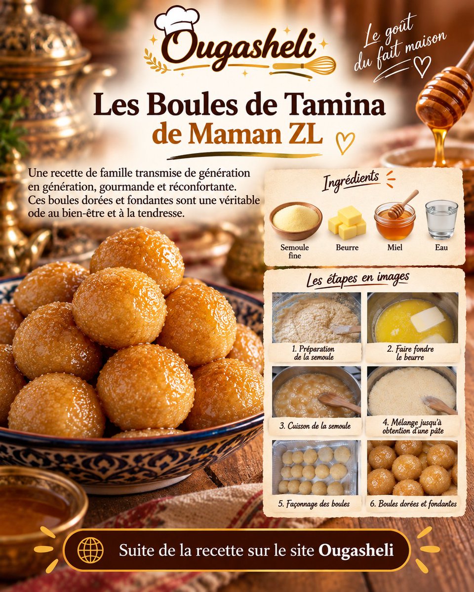 InfosIsraelNews's tweet photo. Les Boules de Tamina de Maman ZL
Une recette de famille transmise de génération en génération, gourmande et réconfortante. Ces boules dorées et fondantes sont une véritable ode au bien-être et à la tendresse. #recette #tamina #traditionnel #ougasheli #familial https://t.co/DS78Gap8FJ