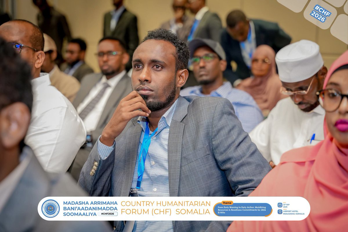 gedo247's tweet photo. South West State Humanitarian Affairs Minister @nasirarush said at the #CHF2026 in Mogadishu that parts of the state face a high risk of flooding, with thousands of displaced families already affected by drought and conflict.
#ElNino2026 #ElNinoPreparedness #Flooding #Somalia https://t.co/MhklPbclpI