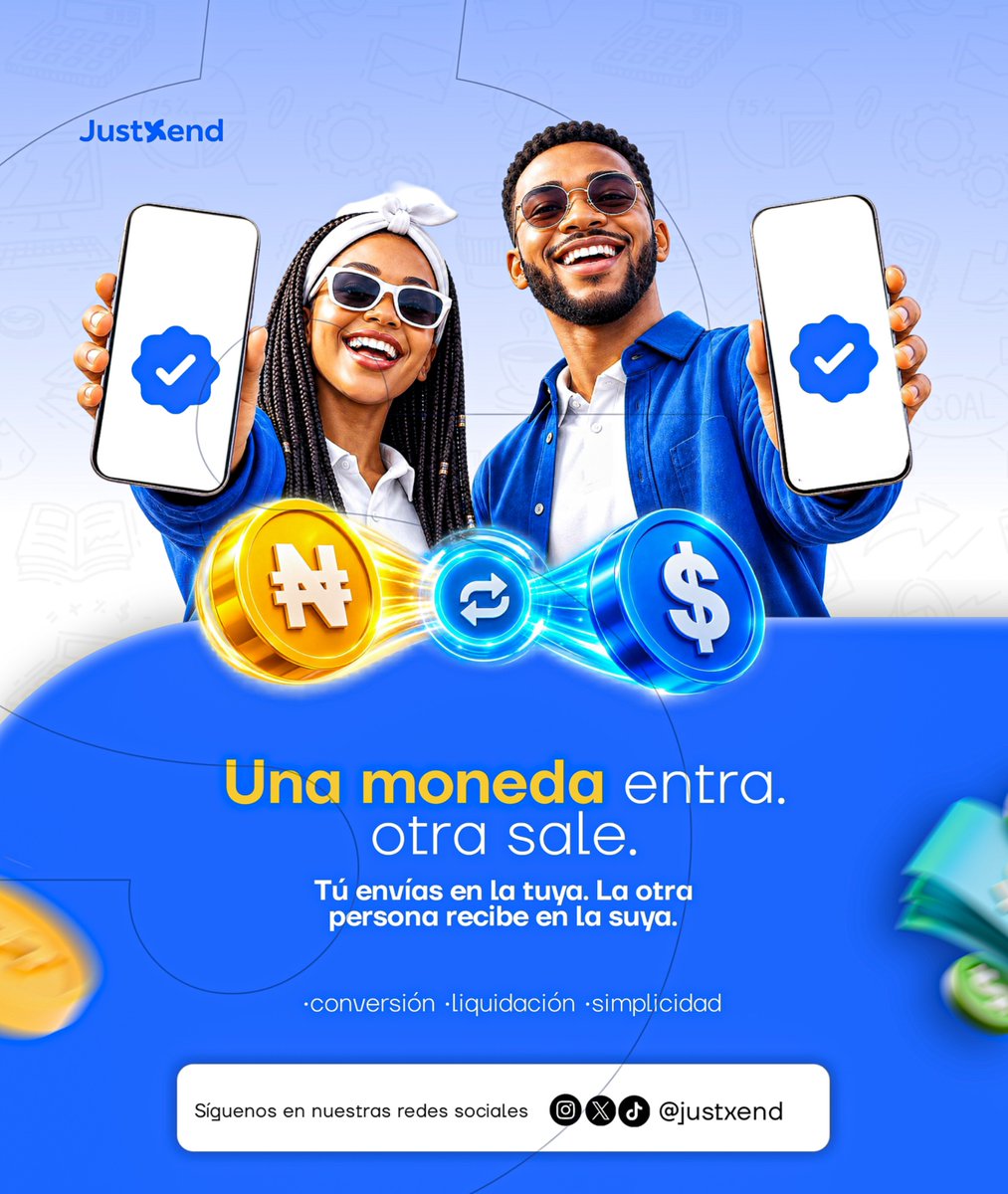 JustXendLATAM's tweet photo. No deberías tener que preocuparte por hacer la conversión tú mismo.

Con JustXend, envías en tu moneda mientras la conversión ocurre en segundo plano, para que la otra persona reciba la suya.

La parte complicada queda detrás de escena. 🌍 https://t.co/X0tITEZr5s
