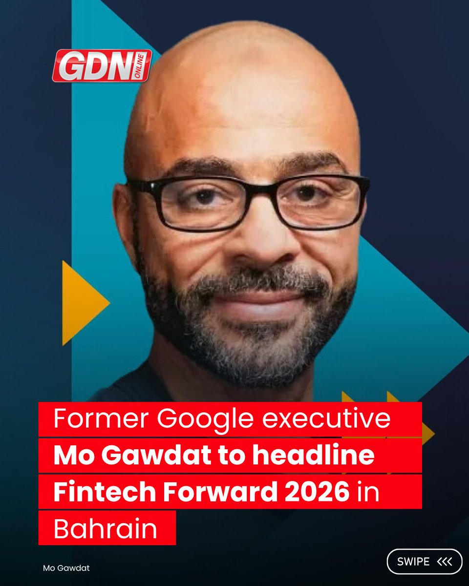 GDNonline's tweet photo. Former Google X chief business officer and bestselling author Mo Gawdat has been announced as a headline speaker for Fintech Forward 2026 (FF26).
Swipe to read more ➡️
#bahrain #gdnonline #fintechforward #fintechforward2026 #FF2026 https://t.co/db5CYm6J6j