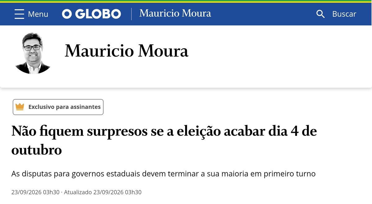 ViLiMiGu_Tex's tweet photo. Globo já prepara o eleitor para uma vitória de Flávio no 1°Turno.

Não se surpreendam... https://t.co/90I738IdO2