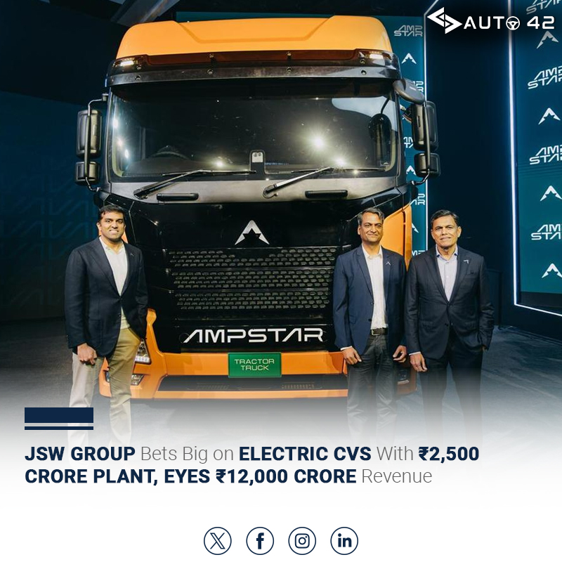 Auto42india's tweet photo. JSW Greentech is investing ₹2,500 crore in an EV plant with 15,000-unit annual capacity, targeting ~₹12,000 crore revenue at full scale. ⚡🚛
#JSWGreentech #EVIndia #ElectricTrucks #ElectricBuses #AutoIndustry #Auto42 #AutomobileNews https://t.co/jzq1TGo9uQ