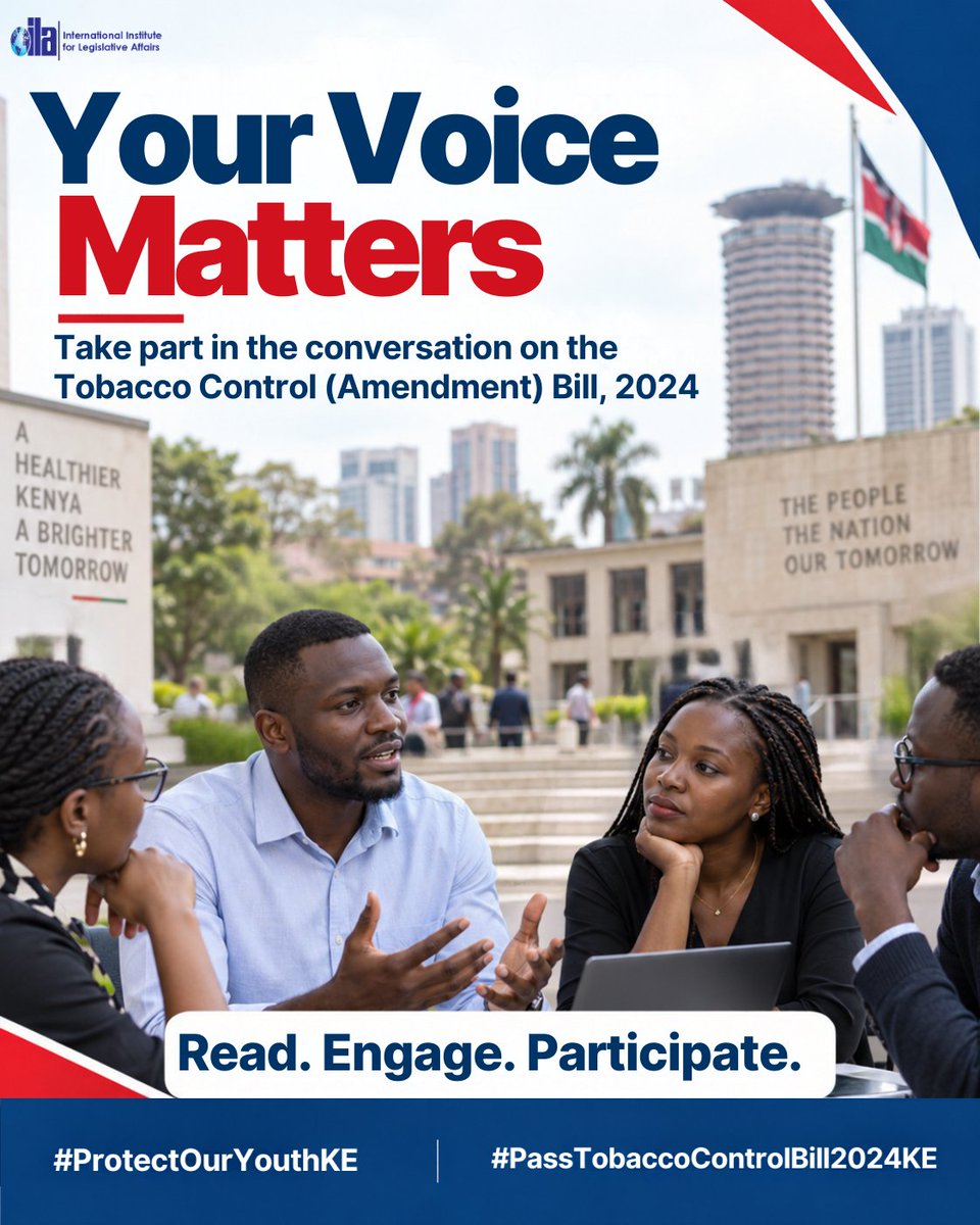 IILAinfo's tweet photo. Kenya’s tobacco-control framework is under review.

The Tobacco Control (Amendment) Bill, 2024, is before the National Assembly, with public hearings taking place.

Public participation is an opportunity to understand the proposals and contribute views to the process.

#PassTobaccoControlBill2024KE #ProtectOurYouthKE