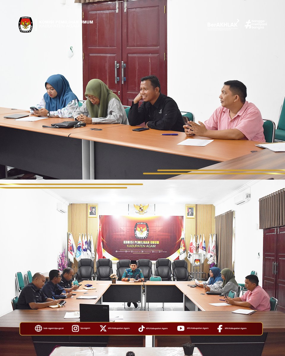 kpu_agam's tweet photo. #temanpemilih Ketua Komisi Pemilihan Umum (KPU) Kabupaten Agam menggelar rapat pleno rutin di Aula Husni Kamil Manik, Kantor KPU Kabupaten Agam, Lubuk Basung, Selasa (22/09). 
#kpumelayani
#kpuagam
#humaskpuagam https://t.co/rN1WCdLsYV