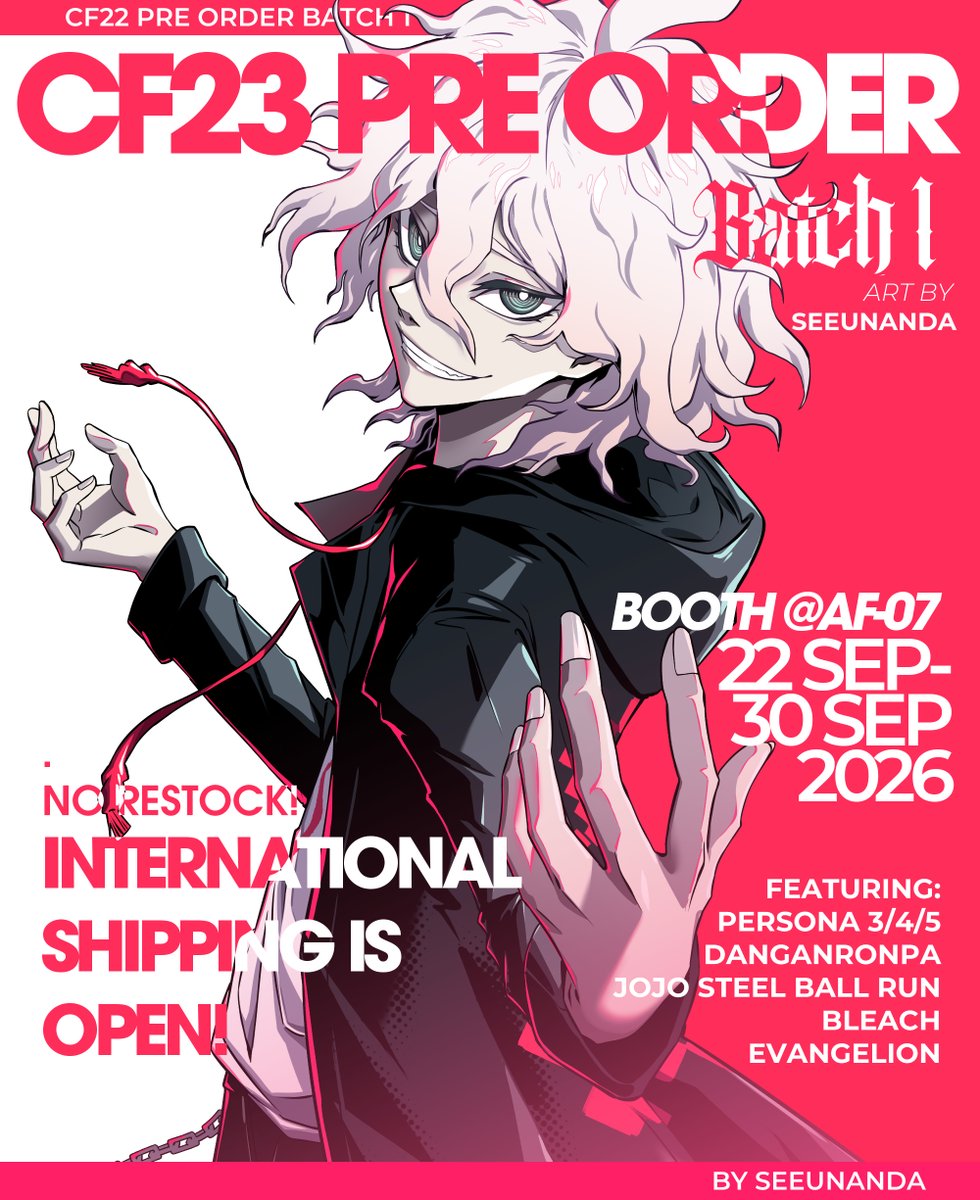 seeunandaaa's tweet photo. 🩷🔄 are very appreciated!

My DANGANRONPA Catalog for #CF23 Pre Order Batch 1

🗓️ until 30 Sep
📦 Pick Up Both Days/ Mail/ International Ship
🐉 Danganronpa 2x2, Danganronpa V3

Pre Order Link in Bio

#cf23catalog #cf23catalogue #comifuro23 #danganronpa 

https://t.co/4GZ5tNo7Bg https://t.co/Zp5E8XB73j