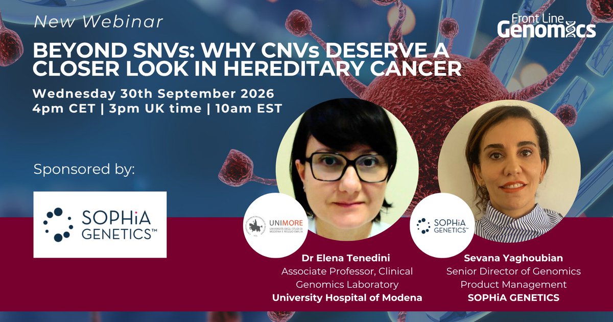 FLGenomics's tweet photo. Hereditary cancer NGS workflows are built to detect SNVs and indels. But what about clinically significant CNVs? 

Join our webinar to learn: 
- Why CNVs deserve closer attention in hereditary cancer testing 
- How one lab integrated SNV, indel and CNV detection into a single workflow - What a large real-world cohort revealed about pathogenic PALB2 CNVs Register now: [link]
- How one lab integrated SNV, indel and CNV detection into a single workflow 
- What a large real-world cohort revealed about pathogenic PALB2 CNVs 

Register now: https://t.co/EGeFbVytfS