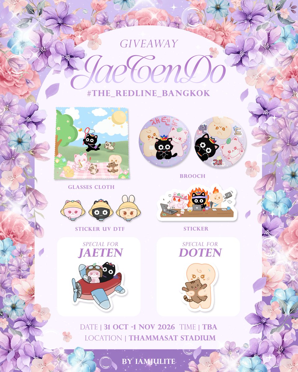 iamjulite's tweet photo. « ☆ —⋆——꒰ঌ·☆·໒꒱ ——⋆— ☆ »   🌺Giveaway #jaetendo 💐
 « ☆ —⋆——꒰ঌ·☆·໒꒱ ——⋆— ☆ »

🌸Special for  #Jaeten #doten 
☘️Date:31 Oct - 1 Nov 2026
🌹Location:𝗧𝗛𝗔𝗠𝗠𝗔𝗦𝗔𝗧 𝗦𝗧𝗔𝗗𝗜𝗨𝗠
🌻Time:TBA
🌷RT pls~🥺

#THE_REDLINE_BANGKOK
#NCT127_5TH_NEOCITY_THE_REDLINE
#NCT127_5TH_NEOCITY_BANGKOK_THE_REDLINE