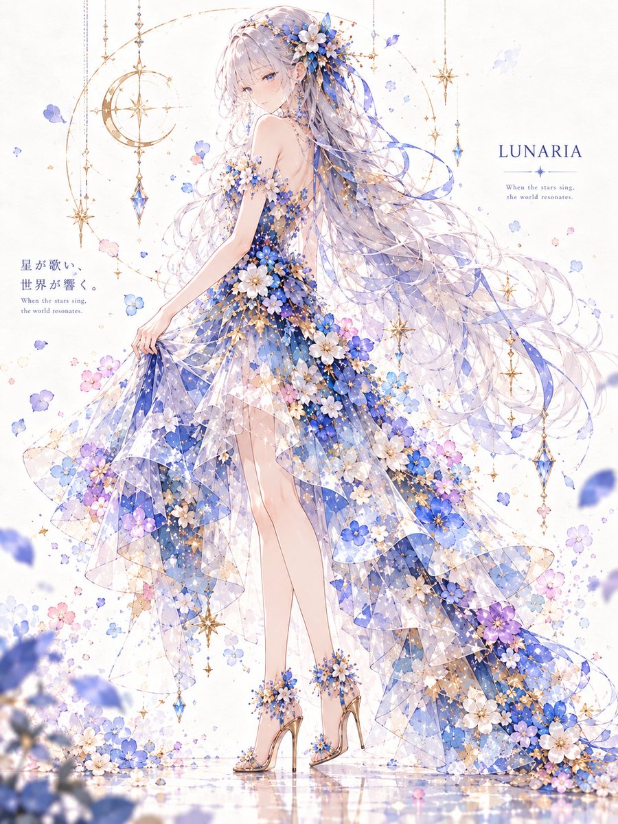 LUNARIA2026's tweet photo. ルナリアです。お花のドレスを身にまとってみました。 https://t.co/aNpc825aJ6