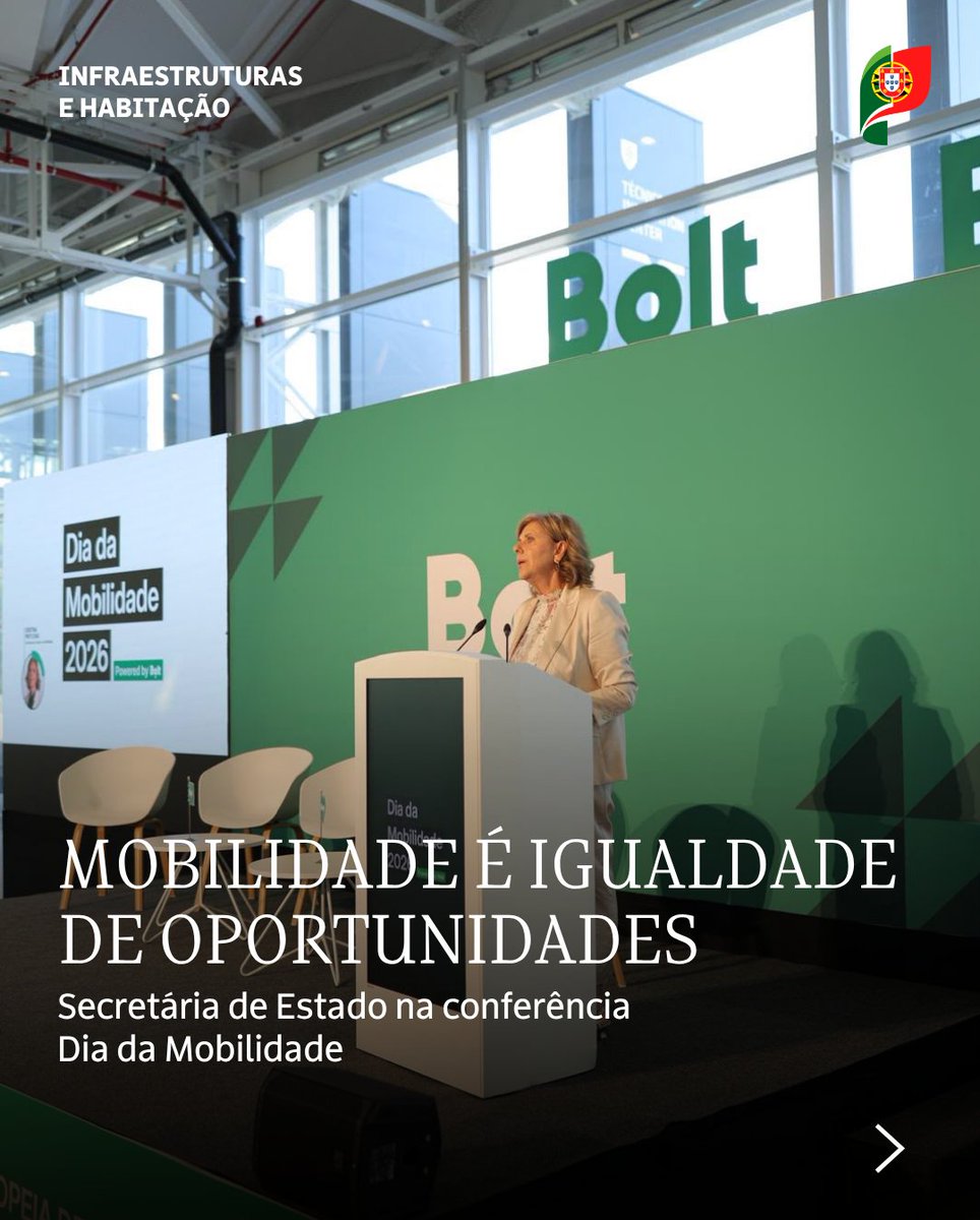 iestruturas_pt's tweet photo. Na sessão de abertura da conferência Dia da Mobilidade by Bolt, a Secretária de Estado da Mobilidade, Cristina Pinto Dias, destacou que:
“A mobilidade é uma verdadeira infraestrutura da competitividade, tal como a energia, as telecomunicações ou as redes logísticas.”
#MIH https://t.co/Q0bxZTT2zj