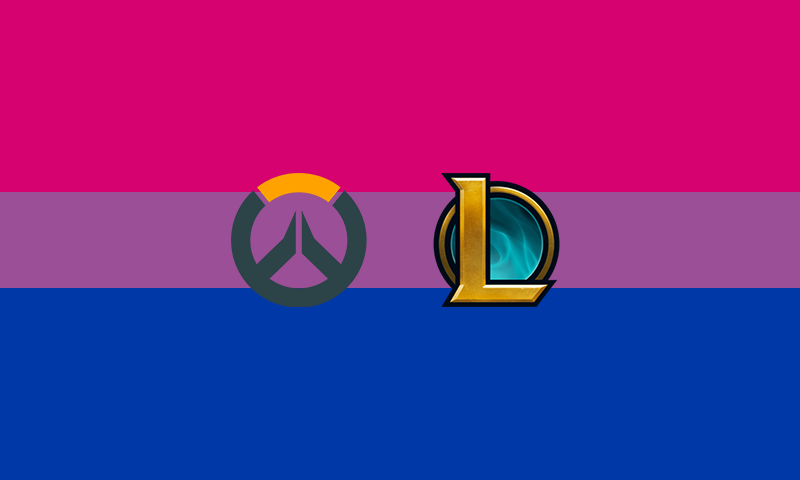 httpsw33t's tweet photo. bisexual flag for bisexuals who love overwatch and league of legends https://t.co/jTBs3PnXYd