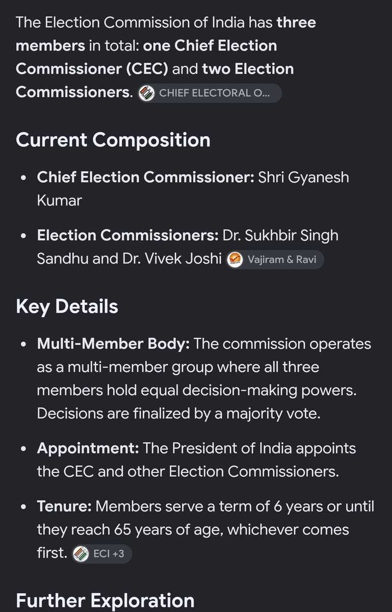 Mayank8301's tweet photo. @FunnyCozItsTru_ @AadiAchint Both account after spreading lies blocked me so I cannot answer him.

There are only 3 ECs &amp; all share equal rights and decision should be taken by majority so stop spreading lies https://t.co/srBpbymEV0